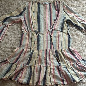 Striped Multicolor Swim Coverup